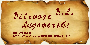 Milivoje Lugomerski vizit kartica